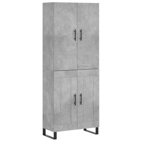 vidaXL Credenza Grigio Cemento 69,5x34x180 cm in Legno Multistrato