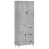 vidaXL Credenza Grigio Cemento 69,5x34x180 cm in Legno Multistrato