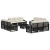 vidaXL Set Divano da Giardino 13 pz Nero polyrattan