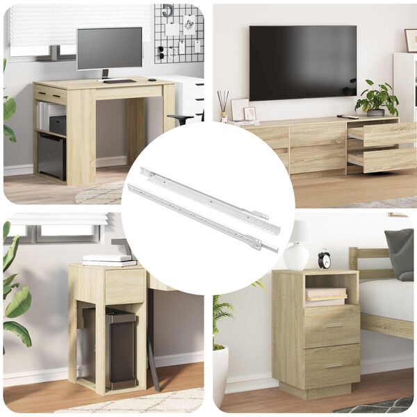 vidaXL Scorrevole per cassetti 2 pcs Bianco 400 mm Acciaio