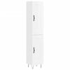 vidaXL Credenza 34,5x34x180 cm in Legno Multistrato Bianco Lucido