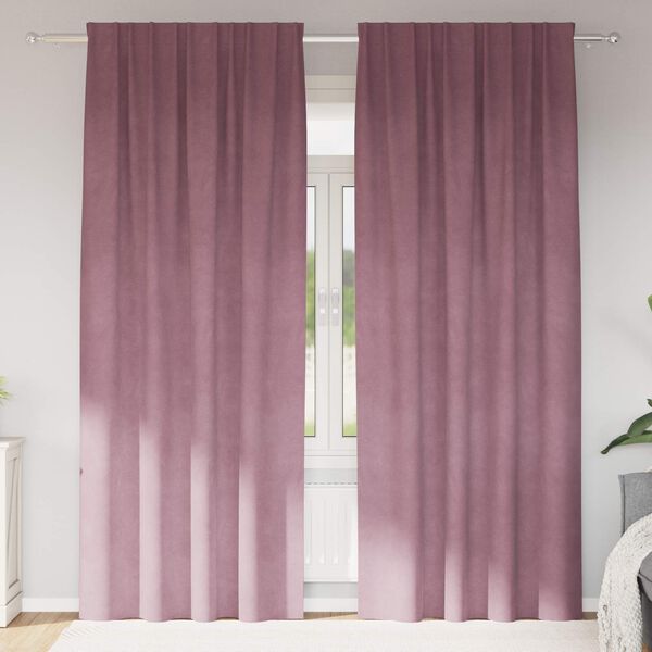 vidaXL Tende oscuranti 2 pcs Rosa scuro 140 x 245 cm Velluto