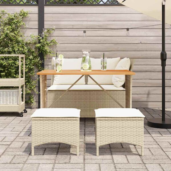 vidaXL Set da Pranzo da Giardino 4 pz con Cuscini Beige in Polyrattan
