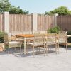 vidaXL Set da Pranzo da Giardino 9 pz con Cuscini Beige in Polyrattan