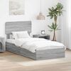 vidaXL Letto con Contenitore con testiera Grigio Sonoma 90 x 190 cm