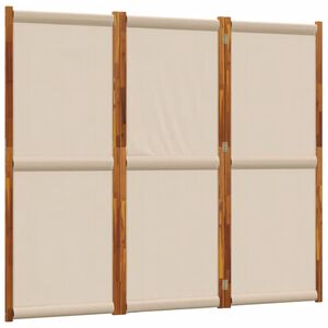 vidaXL Divisorio a 3 Pannelli Tortora 210x180 cm