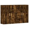 vidaXL Armadietti a Parete 2 pz Rovere Fumo in Legno Multistrato