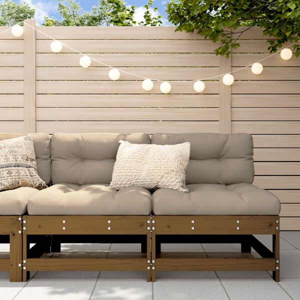 vidaXL Divani Centrali da Giardino 2pz Ambra in Legno Massello di Pino