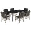 vidaXL Set da Pranzo da Giardino 7 pz con Cuscini in Polyrattan Grigio