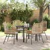 vidaXL Set da Pranzo per Giardino con cuscino 5 pcs Marrone polyrattan
