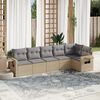 vidaXL Set Divano da Giardino 6 pz con Cuscini Beige in Polyrattan