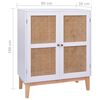 vidaXL Credenza Bianca 80x35x100 cm in MDF e Rattan