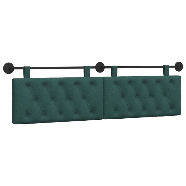 vidaXL Testata appesa Verde Scuro 170 x 55 x 7 cm Tessuto