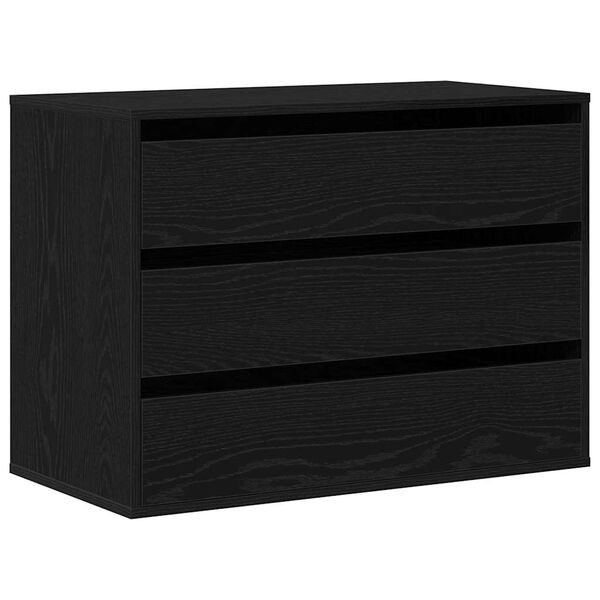 vidaXL Mobile con Cassetti Nero 80 x 41 x 58 cm Legno multistrato