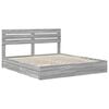 vidaXL Letto con Contenitore con testiera Grigio Sonoma 180 x 200 cm