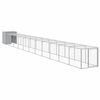 vidaXL Pollaio Area Corsa Grigio Chiaro 110x1221x110cm Acciaio Zincato