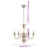 vidaXL Candelabro Stile Anticato Bianco 5 Lampadine E14