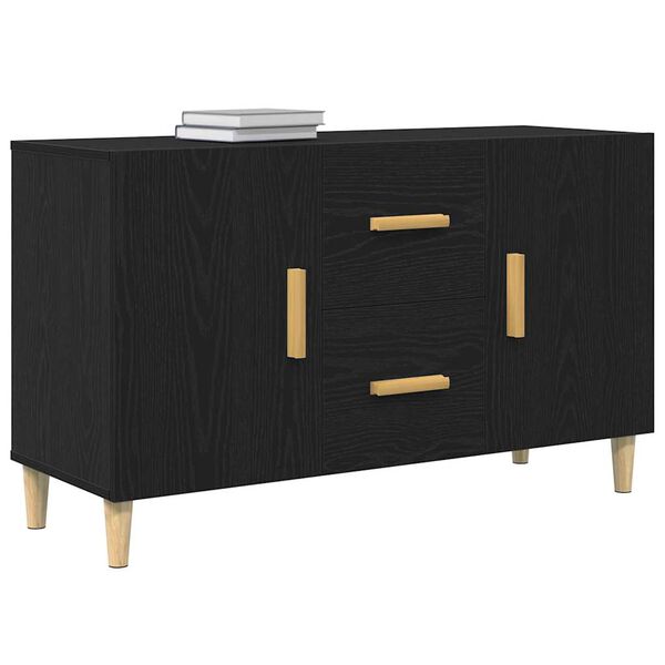 vidaXL Credenza Rovere Nero 100x36x60 cm in Legno Multistrato