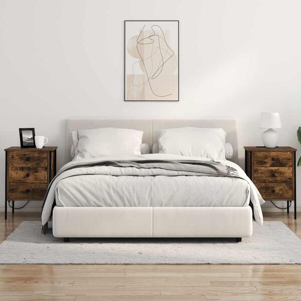 vidaXL Armadio da Notte Rovere fum&eacute; 42 x 41 x 61 cm Legno multistrato