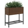 vidaXL Fioriera da Giardino con Ripiano Marrone in Polyrattan
