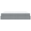 vidaXL Struttura letto con materasso 2 pcs Grigio chiaro Tessuto