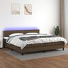 vidaXL Letto a Molle Materasso e LED Marronescuro 200x200cm in Tessuto