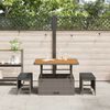 vidaXL Set da Pranzo per Giardino Grigio Poly Rattan
