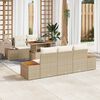 vidaXL Set Divano da Giardino 6 pcs Beige Poly Rattan
