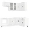 vidaXL Unit&agrave; Cucina LUCCA 8 pz Bianco Lucido Legno ingegnerizzato