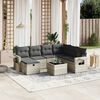 vidaXL Set Divano da Giardino 8pz con Cuscini Grigio Chiaro Polyrattan