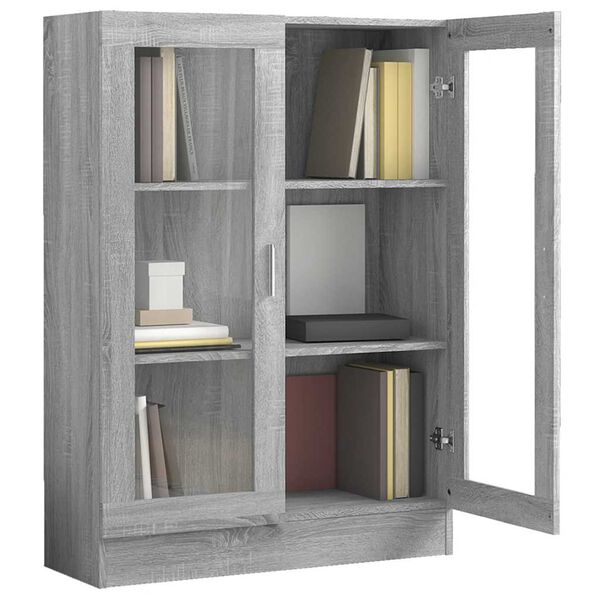 vidaXL Mobile Vetrina Grigio Sonoma 82,5x30,5x115 cm Legno Multistrato