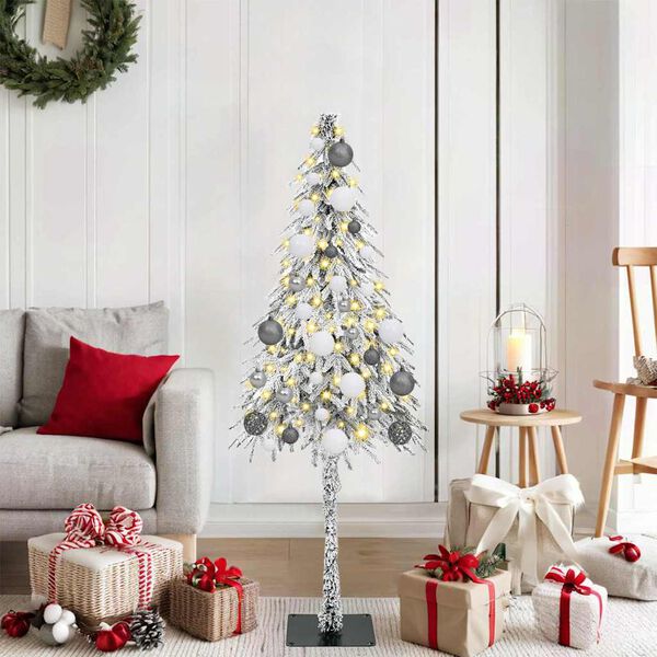vidaXL Albero di Natale con 150 LED Bianco 120 cm PE e Acciaio