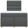 vidaXL Giroletto a Molle con Materasso Grigio Scuro 120x200 cm Tessuto