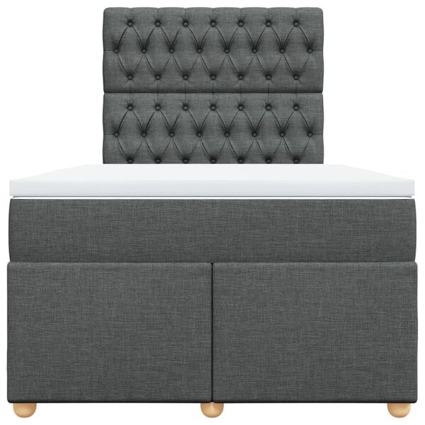 vidaXL Giroletto a Molle con Materasso Grigio Scuro 120x200 cm Tessuto