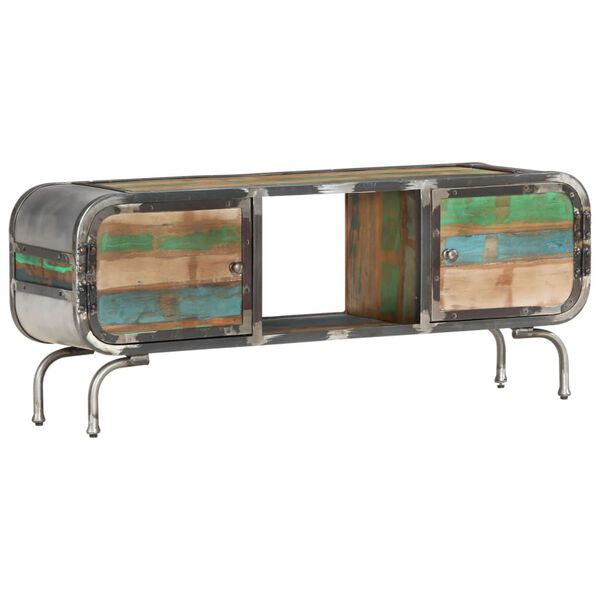 vidaXL Mobile TV Multicolore 110x30x42 cm Legno Massello di Recupero