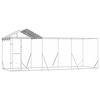 vidaXL Cuccia Cani da Esterno Tetto Argento 6x2x2,5 m Acciaio Zincato