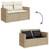 vidaXL Set Divano da Giardino 10 pz con Cuscini Beige in Polyrattan