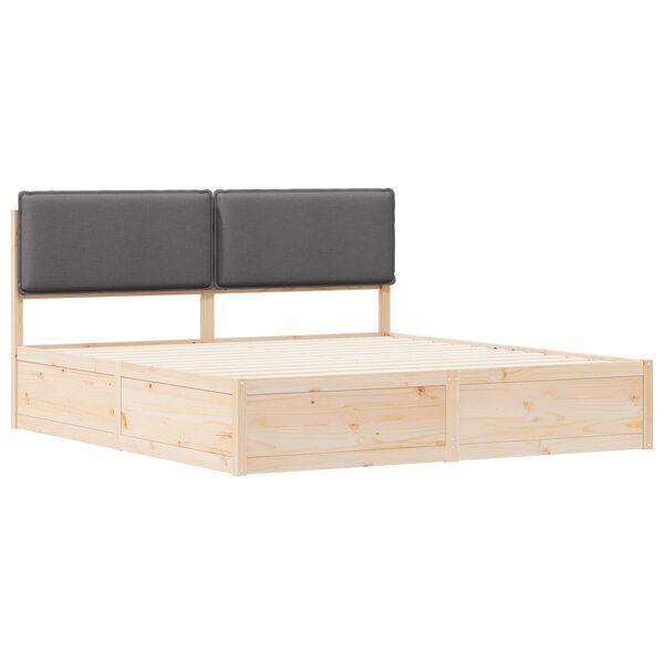 vidaXL Letto con Testiera Rivestita Grigio scuro 180 x 200 cm