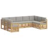 vidaXL Set di divani da esterno 7 pz Bianco e Grigio Chiaro Poliestere