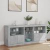 vidaXL Credenza con Luci LED Grigio Cemento 162x37x67 cm