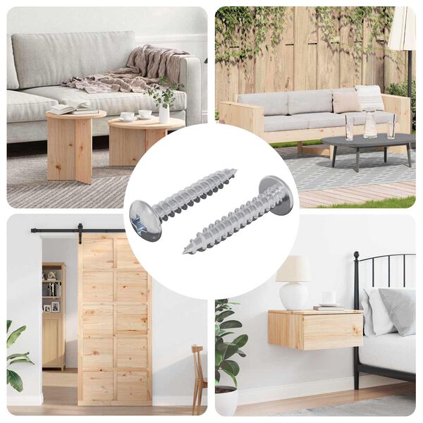 vidaXL Chiodo autofilettante 2 pcs Zincato 4 x 25 mm Acciaio