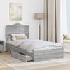 vidaXL Letto con Contenitore con testiera Grigio Sonoma 75 x 190 cm