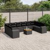 vidaXL Set Divani da Giardino 11 pz con Cuscini in Polyrattan Nero