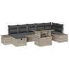 vidaXL Set Divano da Giardino 8 pz Grigio chiaro polyrattan
