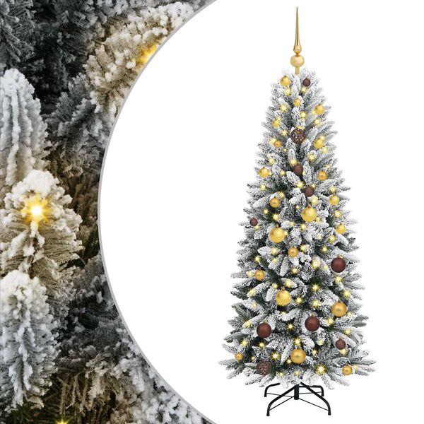 vidaXL Albero di Natale artificiale con 150 LED Bianco 150 cm