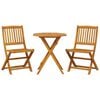 vidaXL Set Bistr&ograve; Pieghevole 3pz in Legno Massello di Acacia