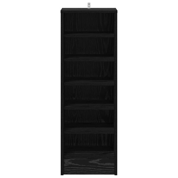 vidaXL Mobile per scarpe Rovere Nero 32 x 35 x 90 cm Legno multistrato