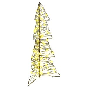 vidaXL Albero di Natale 100 LED Bianco caldo 120 cm Rattan