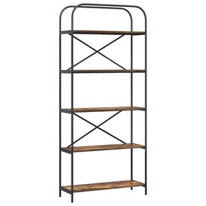 vidaXL Libreria Rovere fum&eacute; 80 x 30 x 183 cm Legno multistrato