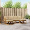 vidaXL Set di divani da esterno con cuscino 6 pcs Naturale e Beige